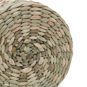 Bougeoir en verre de fabrication vietnamienne avec couvercle à manchon en jonc de mer Pot à bougie en métal cylindrique pour la décoration de la maison Logo personnalisé - Product Image 2