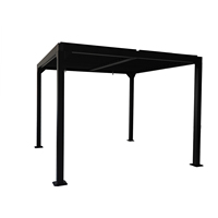 Jet-Line Dubai II Modèle 20081 Pavillon en aluminium 3x3M avec toit à persiennes coupe-vent, Tente de jardin, Auvent, 98kg, 4x4 Space Arbours