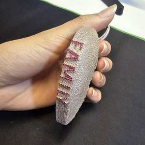 Pendentif en diamant Moissanite VVS avec pendentif coeur personnalisé en argent 925 entièrement glacé dans le style Hip Hop pour les fêtes d'hommes - Product Image 5