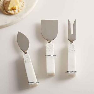 Luxury CutleryTableware Stainless Steel <b>Cheese</b> Cutting Tools With Marble Handle <b>Cheese</b> <b>Knife</b> <b>Set</b> Spreader Golden <b>Cheese</b> Tools - Product Image 2
