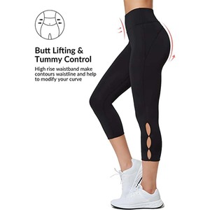 High Quality Capri Leggings for Women High Waist Tummy Control Workout Running Tights - Product Image 4