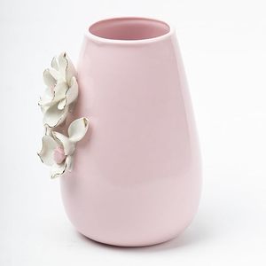 Vase en céramique de style ferme moderne avec glaçure transparente, décoration élégante pour la maison, salon, salle à manger, bureau, table - Grande capacité - Product Image 2