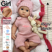 Poupée Reborn en Silicone Lestée de 18 pouces, Ligne de Moulage à Faible Visibilité, Toucher Doux, Style Éveillé, pour l'Approvisionnement en Gros et l'Inventaire des Boutiques de Détail