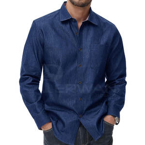 Best Selling <b>Men's</b> <b>Jeans</b> <b>Shirts</b> 100% Cotton Quick Dry and Breathable Customizable Logo Design <b>for</b> Adults - Product Image 2