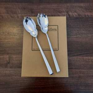 Utensilios de ensalada de servidor de ensalada de acero inoxidable de plata brillante para restaurantes Hotel y Resort hechos a mano de La India - Product Image 6