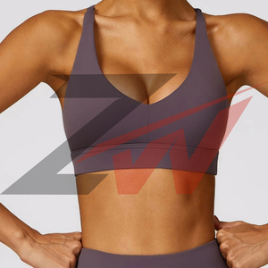 Nouveau design, soutien-gorge de sport très vendu pour femmes, séchage rapide, couleur unie personnalisable, idéal pour le yoga et la course à pied. - Product Image 5