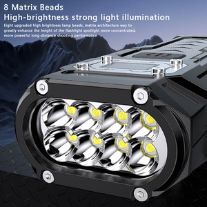 Linterna Táctica LED de Aleación de Aluminio Recargable por USB de Emergencia COB con Pantalla Digital de Luz Dual Roja y Blanca IP54 1000+ 300-400M - Product Image 5