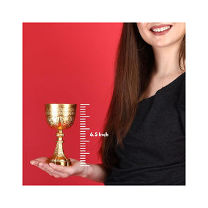 Copa de Vino de Latón de Última Colección |   Copa de Vino Real Hecha a Mano |   Cáliz Decorativo Medieval, Colección de Regalos de Lujo Vintage - Product Image 3