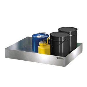 Piccola vasca di legatura in acciaio inox, volume di raccolta di 40 litri, 510 x 845 x 120 mm - Product Image 1