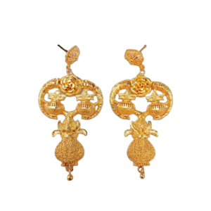 Nuevo conjunto de pendientes con diseño tradicional 22CT chapado en oro estilo Jhumka pendientes joyería para mujeres desgaste por exportadores - Product Image 2