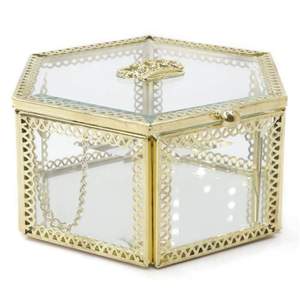 Luxury Wedding Decoration Metal and Glass <b>Storage</b> <b>Box</b> Jewellery <b>Box</b> for Storing Necklace Bangle Set Top Quality Gift <b>Box</b> - Product Image 2