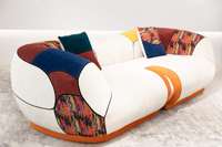 YY28 #   Canapé modulaire carré quatre places, design moderne en tissu, ensemble de meubles pour salon d'appartement