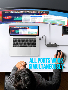TC25L 7 en 1 Tipo C a 4K 30Hz HDMI 2,0 RJ45 1000M estación de acoplamiento USB Hub con 100W tipo C PD SD TF tarjeta - Product Image 5