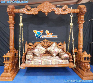 Columpio Jhula Tradicional Plegable de Madera de Teca Tallada, de Alta Calidad, Hecho en India - Product Image 6
