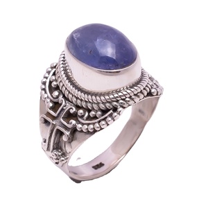 เครื่องประดับ tanzanite ธรรมชาติคุณภาพดีทำด้วยมือแหวนเงินสเตอร์ลิง925คลาสสิกขายส่งจำนวนมากสำหรับวันครบรอบแต่งงาน - Product Image 1
