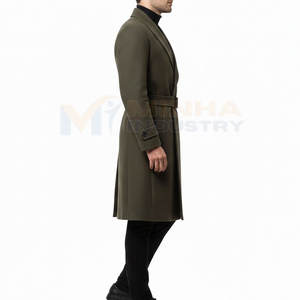 เสื้อโค้ทยาวผู้ชายแฟชั่นใหม่ สีตามสั่ง ผ้าโพลีเอสเตอร์ผสม เสื้อคลุมผู้ชายขาย - Product Image 3