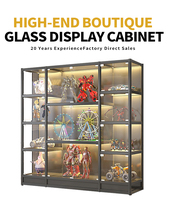 Vitrine verticale en verre pour figurines, cartes et objets de collection, idéale pour les magasins de détail