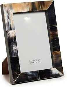 Cadre photo sophistiqué en corne naturelle fait à la main avec logo personnalisable poli à la main lisse de qualité supérieure - Product Image 4