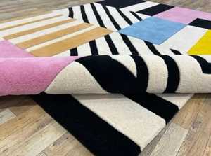 พรมขนสัตว์แบบโมเดิร์นปรับแต่งได้ทำมือเป็นกระจุกสำหรับห้องนั่งเล่นห้องนอนทำด้วยมือปูพรมขนาดตัวเลือกสีสำหรับสวดมนต์ออกกำลังกาย - Product Image 4