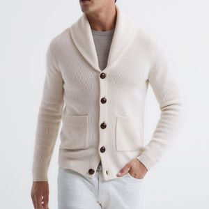 Cárdigan de algodón personalizado para hombre, chaqueta deportiva de punto, abrigo, suéter con cremallera, transpirable, de secado rápido, servicio ODM - Product Image 5