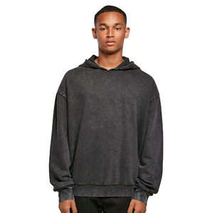 Personnalisable Vintage hommes pull surdimensionné lavé à l'acide à capuche respirant 100% coton décontracté solide motif hiver tricoté - Product Image 1