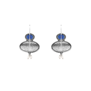 <b>Blue</b> Ox Trendy <b>Stud</b> <b>Earrings</b> New Design Bezel-Set Zircon Pearl Diamond Hearts Religious Animal Motif Brass Jewelry for Parties - Product Image 3