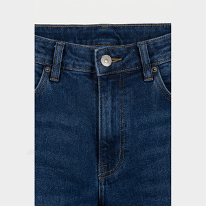 Jeans en denim pour homme, coupe slim, respirant, taille mi-haute, jambe droite, avec trou décoratif, fournisseur en gros, conception personnalisée - Product Image 4