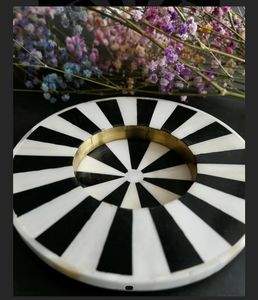 Sous-verre transparent élégant à la mode Design unique Résine d'aspect marbré avec sous-verre plaqué or pour boisson au café et au thé - Product Image 1