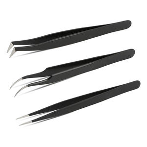 Utilisation des sourcils et type de pointe pointue pince à épiler extension de cils volume pince à épiler revêtement doré acier japonais - Product Image 6