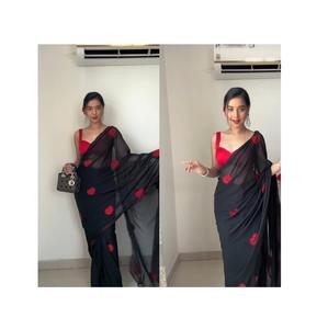 Sari con estampado Georgette étnico de alta demanda, perfecto para ocasiones casuales y formales del exportador indio - Product Image 1