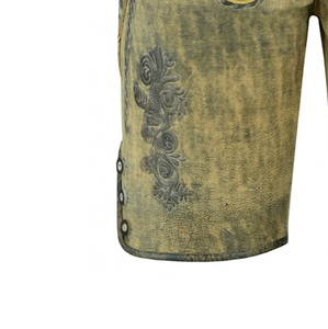 Pantalones cortos de cuero auténtico de gamuza de cabra Lederhosen bávaro para hombre personalizados 2025, características transpirables de secado rápido, bolsillos sólidos tejidos - Product Image 4