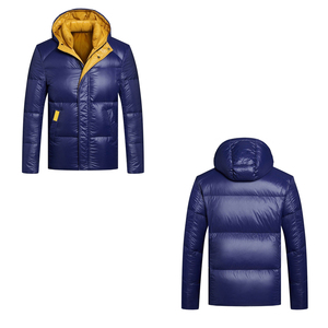 Chaqueta acolchada con capucha para exteriores para hombre, diseño fino resistente al agua de secado rápido con patrón de letras personalizado, novedad - Product Image 6