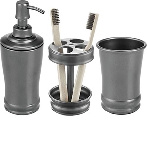 Dispensador de jabón y vaso de Metal para baño, accesorios de decoración para encimera, 2 unidades - Product Image 2