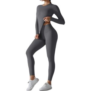 Women's Plus Size <b>Gym</b> Fitness Active <b>Wear</b> Custom Logo Yoga Bra Shorts <b>Sexy</b> Workout Leggings Unique Waist Design Solid Yoga Sets - Product Image 4