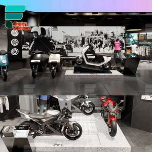 Présentoir de magasin de motos sur mesure Ensemble complet de meubles pour casque de <span class=keywords><strong>scooter</strong></span> Salon de l'habillement - Product Image 4