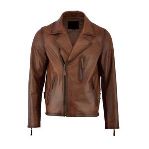 Chaqueta de cuero de moto 2026 personalizada al por mayor para hombre, chaqueta de motorista con cremallera de color café estándar de nuevo diseño al por mayor - Product Image 5