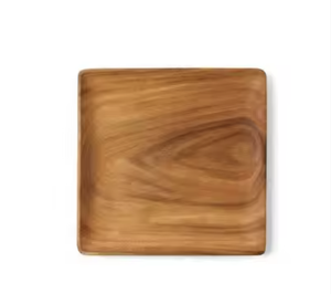 Plateau de service en bambou en bois poli durable assiette de dessous de verre écologique pour café thé fête plat et assiette - Product Image 2