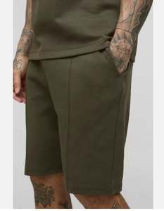 Ensemble deux pièces décontracté d'été de haute qualité pour hommes polo ample et respirant motif uni short de costume gaufré à manches courtes - Product Image 5