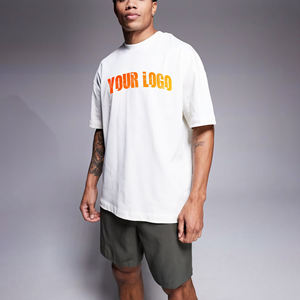 Último chándal de moda pesado 100% algodón para hombre, camiseta de contraste y conjunto corto, chándal de 2 piezas para correr para hombre - Product Image 1