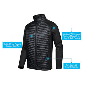 เสื้อแจ็คเก็ตผู้ชายคุณภาพสูง น้ำหนักเบา แบบไฮบริด บุใยสังเคราะห์และขนเป็ด คอตั้ง สำหรับกิจกรรมกลางแจ้งและเดินป่า - Product Image 3