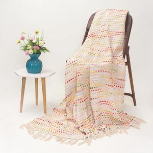 Couverture en tissu doux faite à la main sur mesure en Inde, jeté de canapé, décoration de la maison, style bohème - Product Image 3