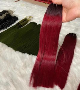มัดผมตรงแบบมัดผมตรงและปิดผมมนุษย์ผมสีน้ำตาลอมแดง - Product Image 6