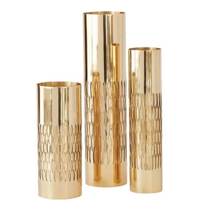 Hot Flower Pot TQC Die Cutting Design Modern Handmade Metal Flower <b>Vase</b> Golden Finished Hot Selling Tabletop Decorative Room - Product Image 2