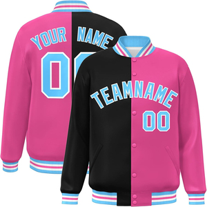 Moda Varsity Jacket estilo satén cuerpo contraste colores bordado personalizado equipo Logo Letterman Bomber Dropshipping suministro - Product Image 5