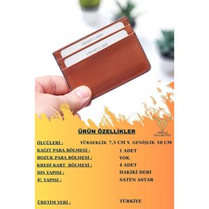 Gerçek Hakiki Deri Unisex Kredi Kartlık Cüzdan Portföy Süper İnce modello Slim