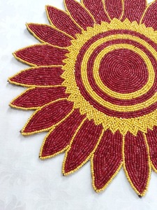 Handmade Luxury Eco-Friendly Customizable High Quality <b>Beaded</b> <b>Placemat</b> with Glass Beads for Home Dining Table and Wedding Decor - Product Image 3