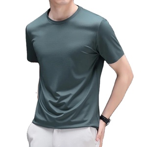 T-shirt d'été à manches courtes 100% coton pour hommes, impression numérique couleur pure et technique de broderie à la machine pour jeunes et d'âge moyen - Product Image 2