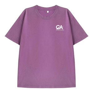 Camiseta de algodón lavado de corte holgado para hombre, camiseta oversize con efecto ácido, camiseta de algodón lavado con hombros caídos, camisa retro lavada - Product Image 1