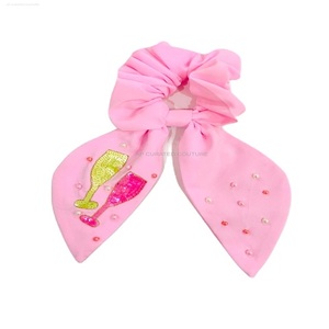 Customized Indian Hand Embroidery Seed Beaded <b>Scrunchies</b> Beautiful Martin Glass Hair Accessory Clips - Product Image 1