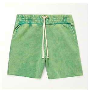 Pantalones cortos Vintage de verano personalizados para hombre con lavado de piedra ácida Color sólido Estilo informal Impresión digital Cordón Cintura Hecho Lona - Product Image 1
